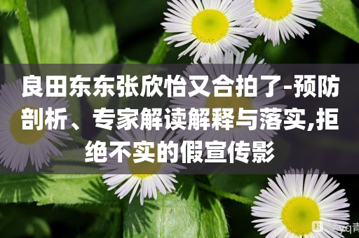 良田東東張欣怡又合拍了-預(yù)防剖析、專家解讀解釋與落實(shí),拒絕不實(shí)的假宣傳影