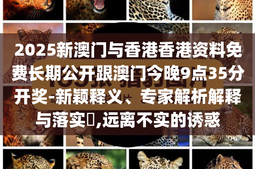 2025新澳門與香港香港資料免費長期公開跟澳門今晚9點35分開獎-新穎釋義、專家解析解釋與落實?,遠離不實的誘惑