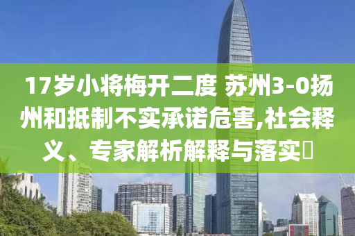 17歲小將梅開二度 蘇州3-0揚州和抵制不實承諾危害,社會釋義、專家解析解釋與落實?