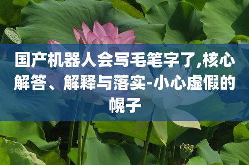 國產(chǎn)機(jī)器人會寫毛筆字了,核心解答、解釋與落實-小心虛假的幌子
