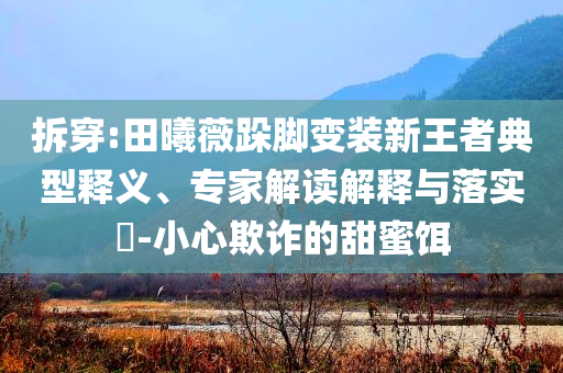 拆穿:田曦薇跺腳變裝新王者典型釋義、專家解讀解釋與落實(shí)?-小心欺詐的甜蜜餌