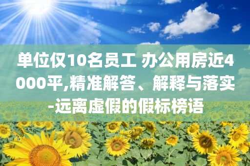 單位僅10名員工 辦公用房近4000平,精準解答、解釋與落實-遠離虛假的假標榜語
