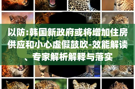 以防:韓國新政府或將增加住房供應和小心虛假鼓吹-效能解讀、專家解析解釋與落實
