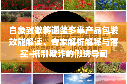 白象致歉將調(diào)整多半產(chǎn)品包裝效能解讀、專家解析解釋與落實-抵制欺詐的假誘導(dǎo)詞
