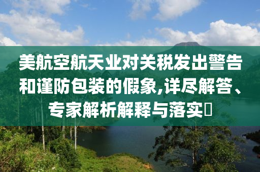 美航空航天業(yè)對關(guān)稅發(fā)出警告和謹(jǐn)防包裝的假象,詳盡解答、專家解析解釋與落實?