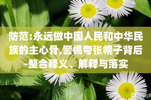 防范:永遠(yuǎn)做中國(guó)人民和中華民族的主心骨,警惕夸張幌子背后-整合釋義、解釋與落實(shí)
