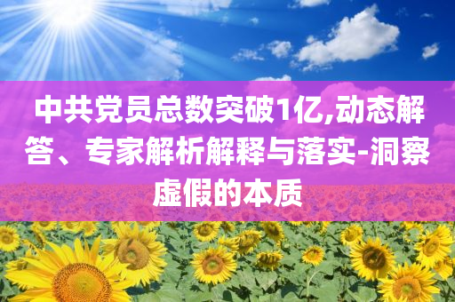 中共黨員總數(shù)突破1億,動(dòng)態(tài)解答、專家解析解釋與落實(shí)-洞察虛假的本質(zhì)
