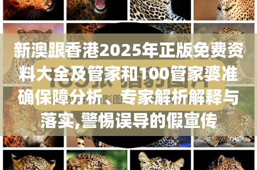 新澳跟香港2025年正版免費(fèi)資料大全及管家和100管家婆準(zhǔn)確保障分析、專家解析解釋與落實(shí),警惕誤導(dǎo)的假宣傳