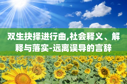 雙生抉擇進(jìn)行曲,社會(huì)釋義、解釋與落實(shí)-遠(yuǎn)離誤導(dǎo)的言辭