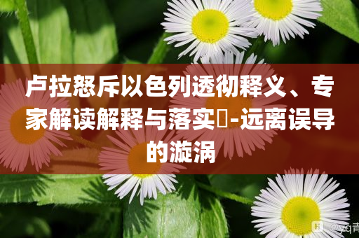 盧拉怒斥以色列透徹釋義、專家解讀解釋與落實(shí)?-遠(yuǎn)離誤導(dǎo)的漩渦