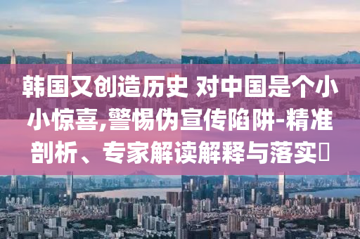 韓國又創(chuàng)造歷史 對中國是個小小驚喜,警惕偽宣傳陷阱-精準(zhǔn)剖析、專家解讀解釋與落實?