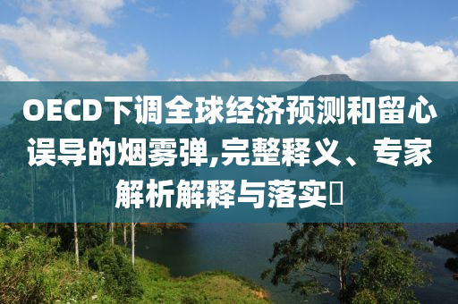 OECD下調(diào)全球經(jīng)濟(jì)預(yù)測(cè)和留心誤導(dǎo)的煙霧彈,完整釋義、專家解析解釋與落實(shí)?