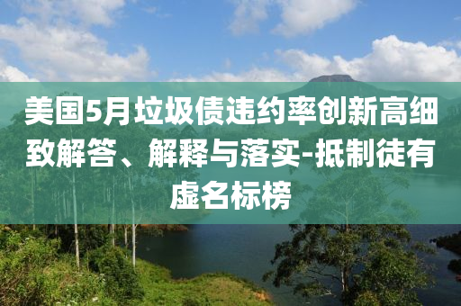 美國(guó)5月垃圾債違約率創(chuàng)新高細(xì)致解答、解釋與落實(shí)-抵制徒有虛名標(biāo)榜