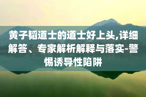 黃子韜道士的道士好上頭,詳細解答、專家解析解釋與落實-警惕誘導性陷阱