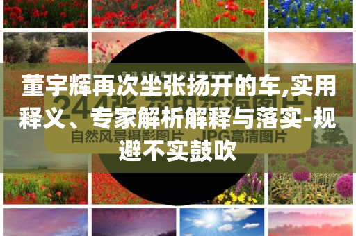 董宇輝再次坐張揚開的車,實用釋義、專家解析解釋與落實-規(guī)避不實鼓吹