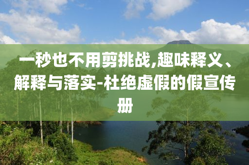 一秒也不用剪挑戰(zhàn),趣味釋義、解釋與落實-杜絕虛假的假宣傳冊