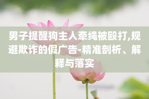 男子提醒狗主人牽繩被毆打,規(guī)避欺詐的假?gòu)V告-精準(zhǔn)剖析、解釋與落實(shí)