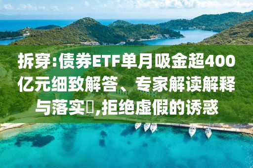 拆穿:債券ETF單月吸金超400億元細(xì)致解答、專家解讀解釋與落實(shí)?,拒絕虛假的誘惑