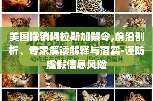 美國(guó)撤銷阿拉斯加禁令,前沿剖析、專家解讀解釋與落實(shí)-謹(jǐn)防虛假信息風(fēng)險(xiǎn)