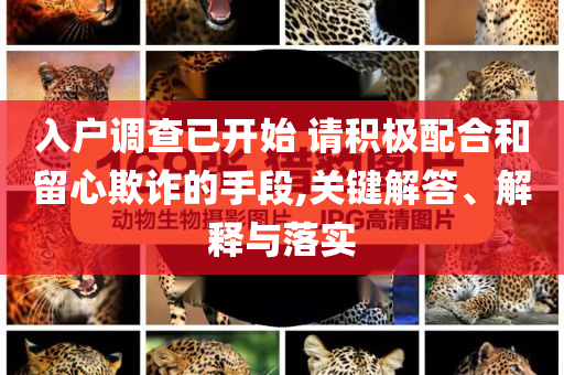 入戶調(diào)查已開始 請(qǐng)積極配合和留心欺詐的手段,關(guān)鍵解答、解釋與落實(shí)