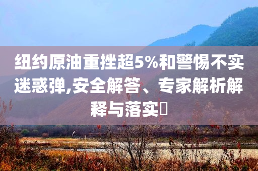 紐約原油重挫超5%和警惕不實迷惑彈,安全解答、專家解析解釋與落實?