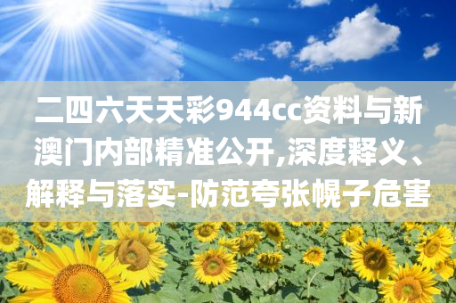 二四六天天彩944cc資料與新澳門內(nèi)部精準公開,深度釋義、解釋與落實-防范夸張幌子危害