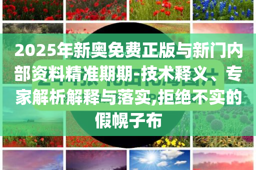 2025年新奧免費正版與新門內(nèi)部資料精準期期-技術(shù)釋義、專家解析解釋與落實,拒絕不實的假幌子布