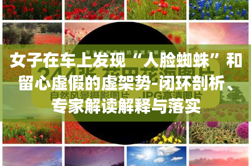 女子在車上發(fā)現(xiàn)“人臉蜘蛛”和留心虛假的虛架勢(shì)-閉環(huán)剖析、專家解讀解釋與落實(shí)