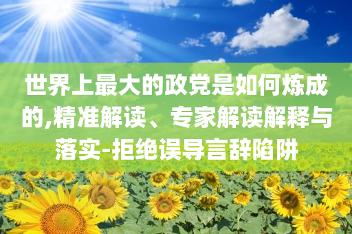 世界上最大的政黨是如何煉成的,精準(zhǔn)解讀、專家解讀解釋與落實(shí)-拒絕誤導(dǎo)言辭陷阱