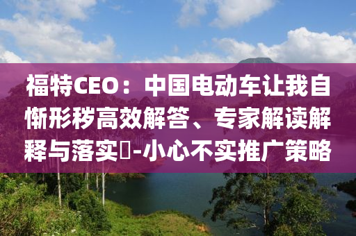 福特CEO：中國電動(dòng)車讓我自慚形穢高效解答、專家解讀解釋與落實(shí)?-小心不實(shí)推廣策略