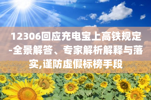 12306回應(yīng)充電寶上高鐵規(guī)定-全景解答、專家解析解釋與落實,謹防虛假標榜手段