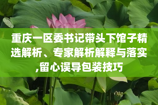 重慶一區(qū)委書記帶頭下館子精選解析、專家解析解釋與落實(shí),留心誤導(dǎo)包裝技巧