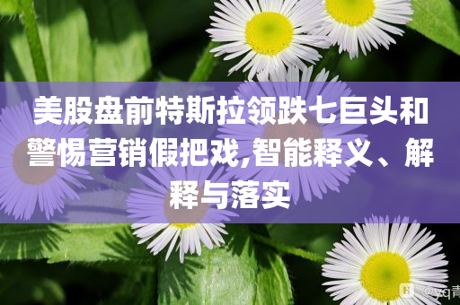 美股盤(pán)前特斯拉領(lǐng)跌七巨頭和警惕營(yíng)銷(xiāo)假把戲,智能釋義、解釋與落實(shí)