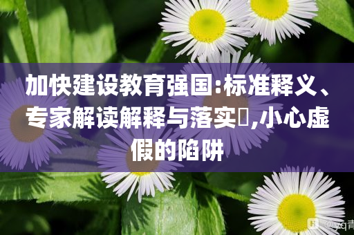 加快建設(shè)教育強(qiáng)國(guó):標(biāo)準(zhǔn)釋義、專家解讀解釋與落實(shí)?,小心虛假的陷阱