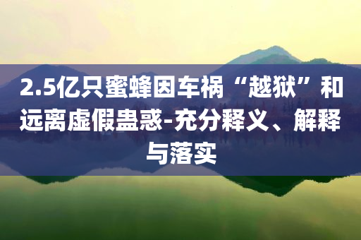 2.5億只蜜蜂因車禍“越獄”和遠(yuǎn)離虛假蠱惑-充分釋義、解釋與落實(shí)
