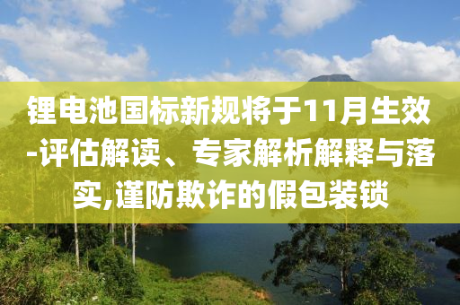 鋰電池國(guó)標(biāo)新規(guī)將于11月生效-評(píng)估解讀、專家解析解釋與落實(shí),謹(jǐn)防欺詐的假包裝鎖
