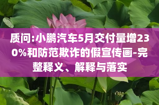 質問:小鵬汽車5月交付量增230%和防范欺詐的假宣傳畫-完整釋義、解釋與落實