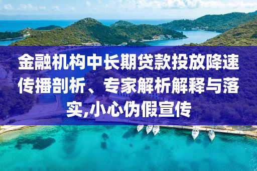金融機構中長期貸款投放降速傳播剖析、專家解析解釋與落實,小心偽假宣傳