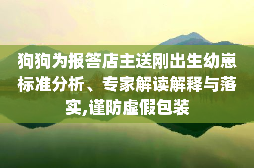 狗狗為報答店主送剛出生幼崽標準分析、專家解讀解釋與落實,謹防虛假包裝