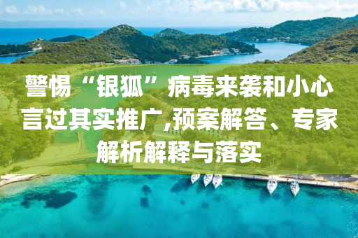 警惕“銀狐”病毒來襲和小心言過其實推廣,預案解答、專家解析解釋與落實