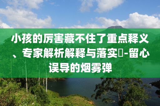 小孩的厲害藏不住了重點(diǎn)釋義、專家解析解釋與落實(shí)?-留心誤導(dǎo)的煙霧彈