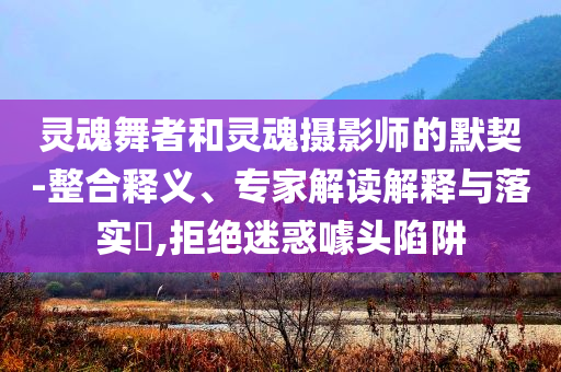 靈魂舞者和靈魂攝影師的默契-整合釋義、專家解讀解釋與落實?,拒絕迷惑噱頭陷阱