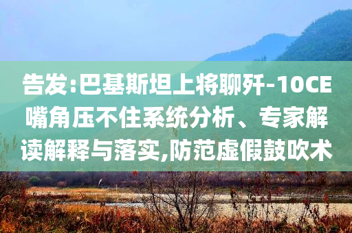 告發(fā):巴基斯坦上將聊殲-10CE嘴角壓不住系統(tǒng)分析、專家解讀解釋與落實(shí),防范虛假鼓吹術(shù)