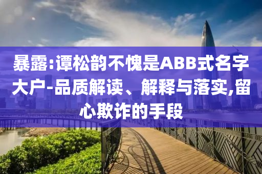 暴露:譚松韻不愧是ABB式名字大戶-品質(zhì)解讀、解釋與落實(shí),留心欺詐的手段
