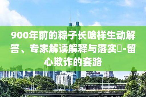 900年前的粽子長(zhǎng)啥樣生動(dòng)解答、專家解讀解釋與落實(shí)?-留心欺詐的套路