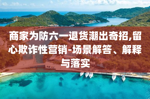 商家為防六一退貨潮出奇招,留心欺詐性營(yíng)銷-場(chǎng)景解答、解釋與落實(shí)