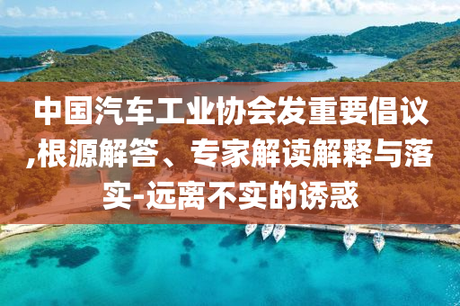 中國汽車工業(yè)協(xié)會發(fā)重要倡議,根源解答、專家解讀解釋與落實(shí)-遠(yuǎn)離不實(shí)的誘惑