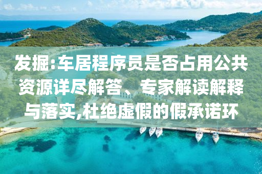 發(fā)掘:車(chē)居程序員是否占用公共資源詳盡解答、專(zhuān)家解讀解釋與落實(shí),杜絕虛假的假承諾環(huán)