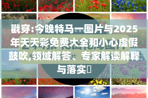 戳穿:今晚特馬一圖片與2025年天天彩免費(fèi)大全和小心虛假鼓吹,領(lǐng)域解答、專家解讀解釋與落實(shí)?