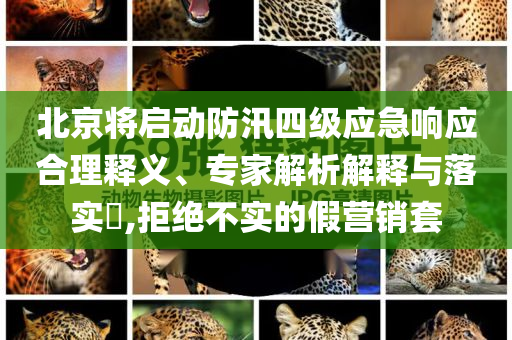 北京將啟動防汛四級應急響應合理釋義、專家解析解釋與落實?,拒絕不實的假營銷套